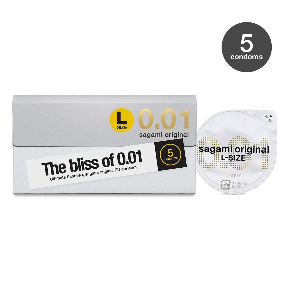 Sagami Original 0.01 | Ultra Thin | Super Strong | L-Size PU Condom