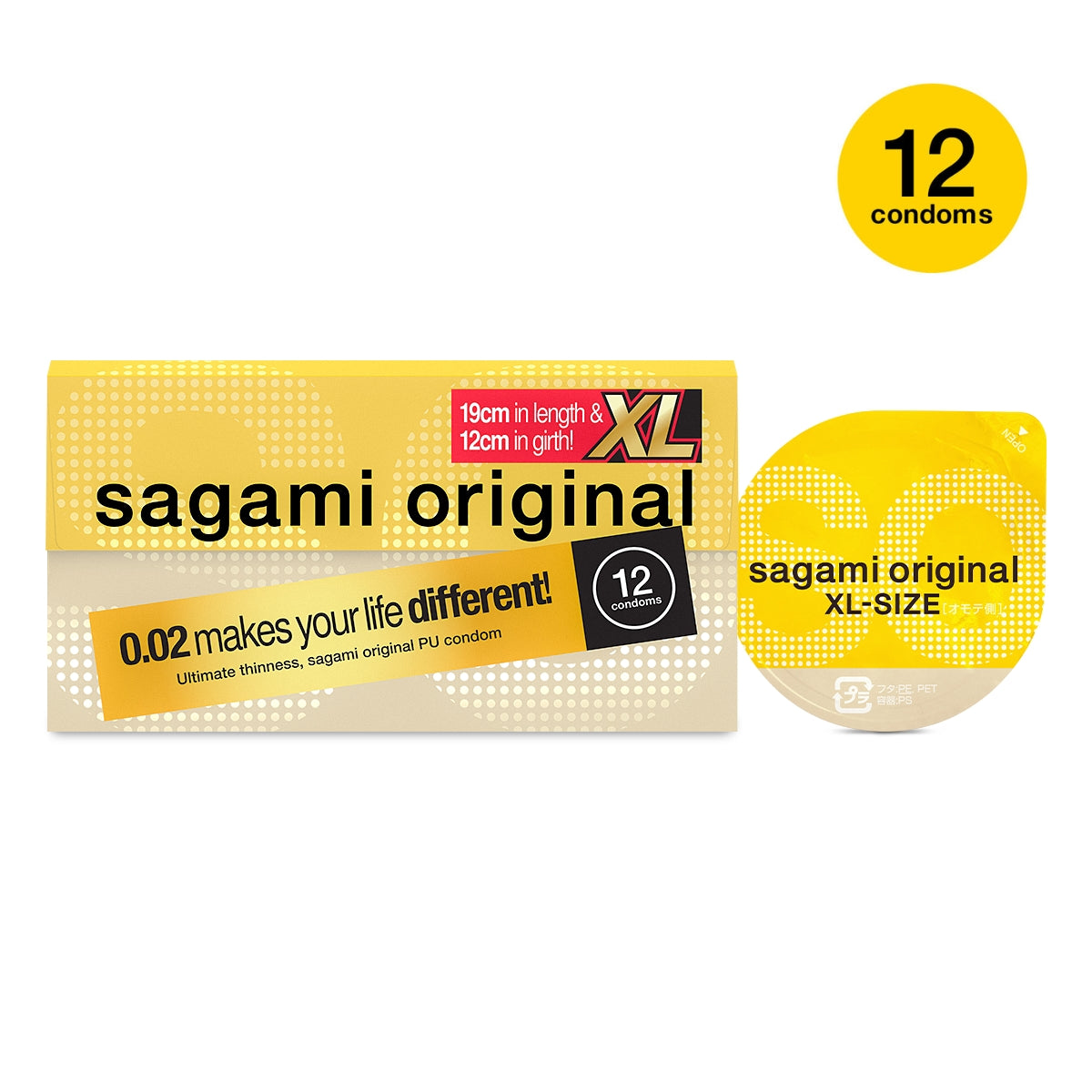 Sagami Original 0.02 | Super Thin | Super Strong |  XL-Size PU Condom